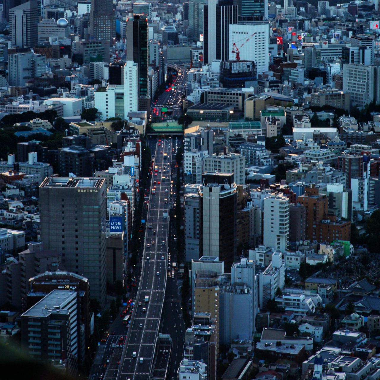 观景台看到东京马路